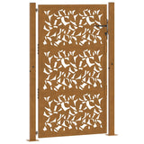 Vidaxl poort met bladontwerp 100x125 cm weervast staal