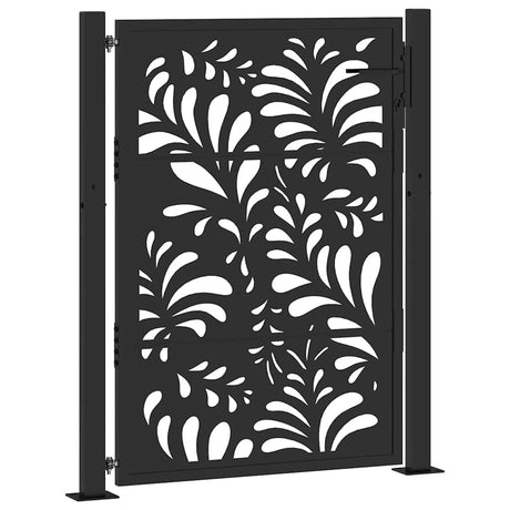 Vidaxl poort met golfontwerp 100x125 cm staal zwart