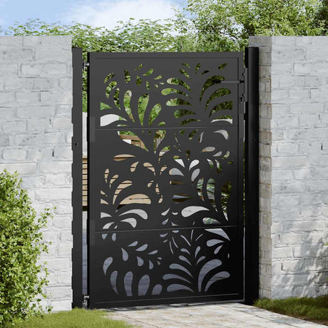 Vidaxl poort met golfontwerp 100x125 cm staal zwart