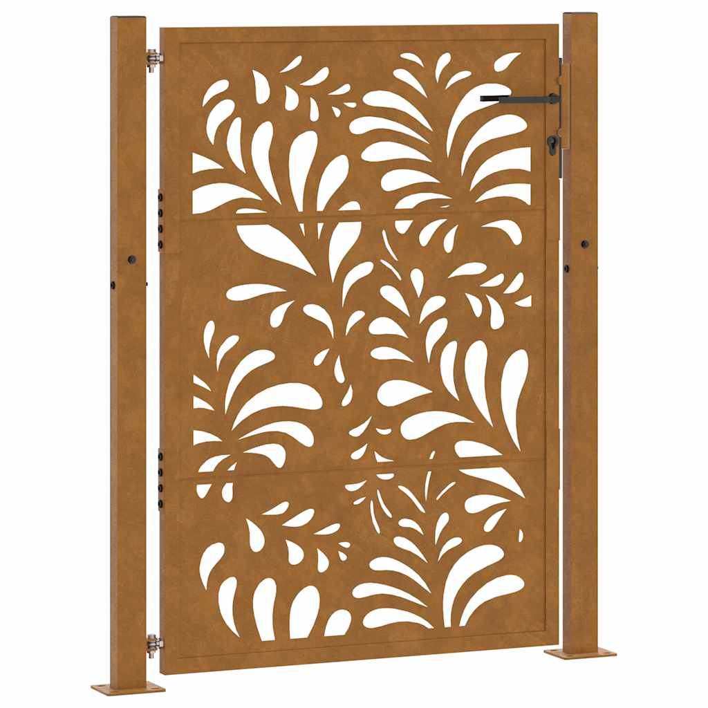 Vidaxl poort met golfontwerp 100x125 cm weervast staal