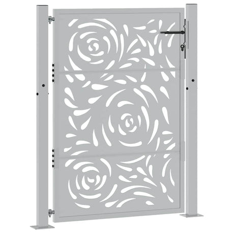 Vidaxl poort met vlamontwerp 100x125 cm weervast staal