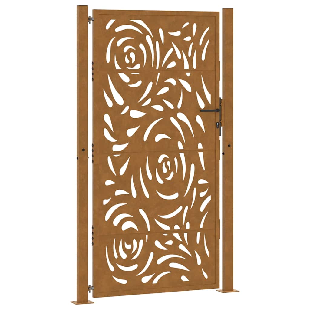 Vidaxl poort met vlamontwerp 100x200 cm weervast staal