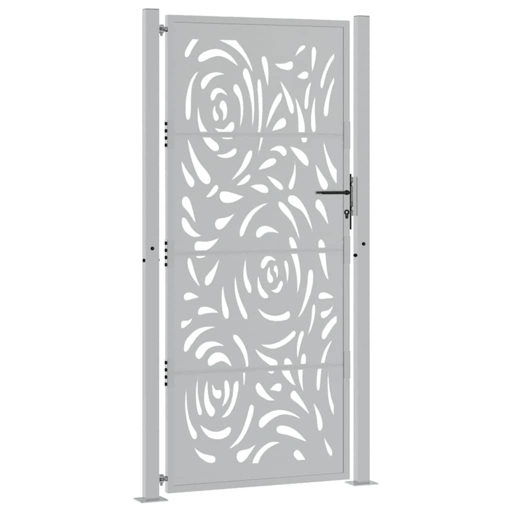 Vidaxl poort met vlamontwerp 100x200 cm weervast staal