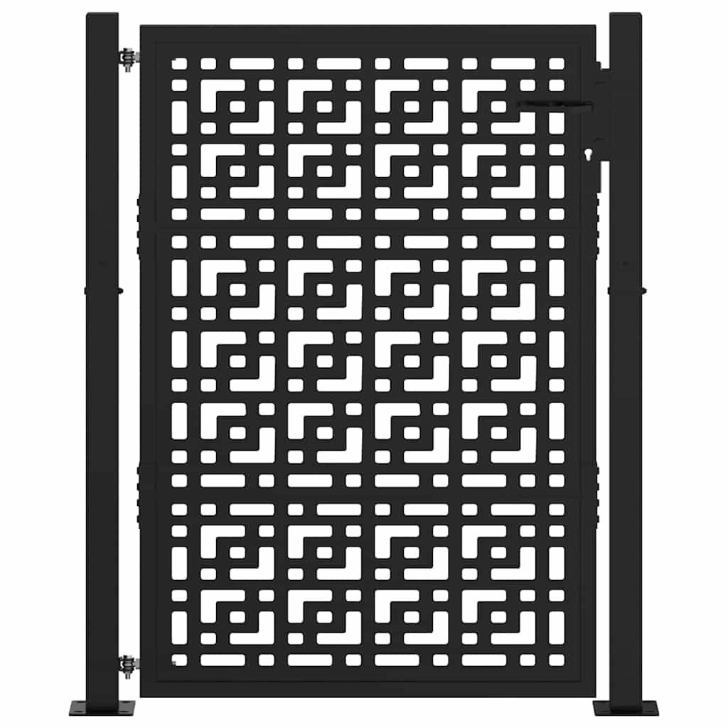 Vidaxl poort met kruisontwerp 100x125 cm staal zwart