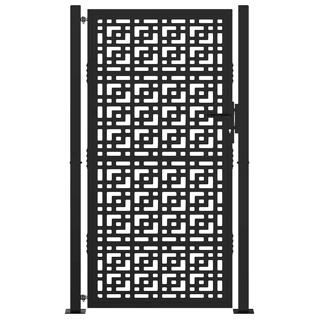 Vidaxl poort met kruisontwerp 100x175 cm staal zwart