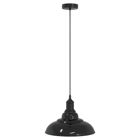 Vidaxl hanglamp in hoogte verstelbaar e27 ø31 cm metaal glanzend zwart