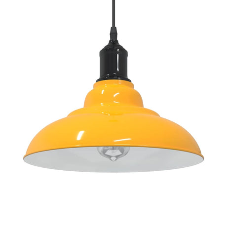 Vidaxl hanglamp in hoogte verstelbaar e27 ø31 cm metaal glanzend geel