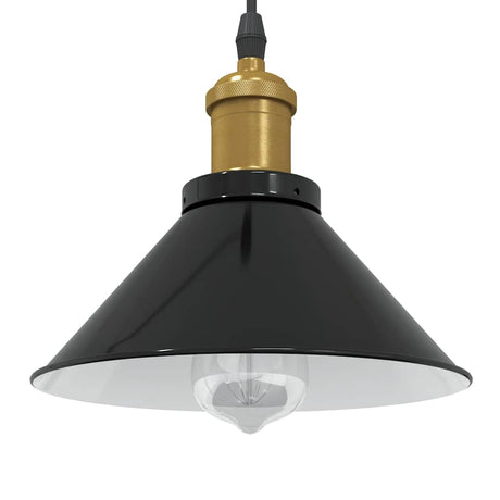 Vidaxl hanglamp in hoogte verstelbaar e27 ø22 cm metaal glanzend zwart