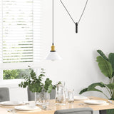 Vidaxl hanglamp in hoogte verstelbaar e27 ø22 cm metaal glanzend wit