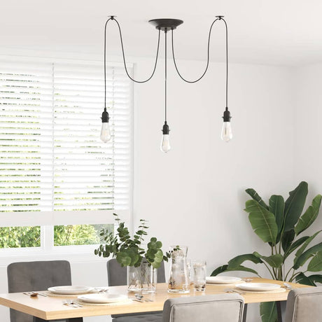 Vidaxl hanglamp met 3 lamphouders e27 metaal zwart