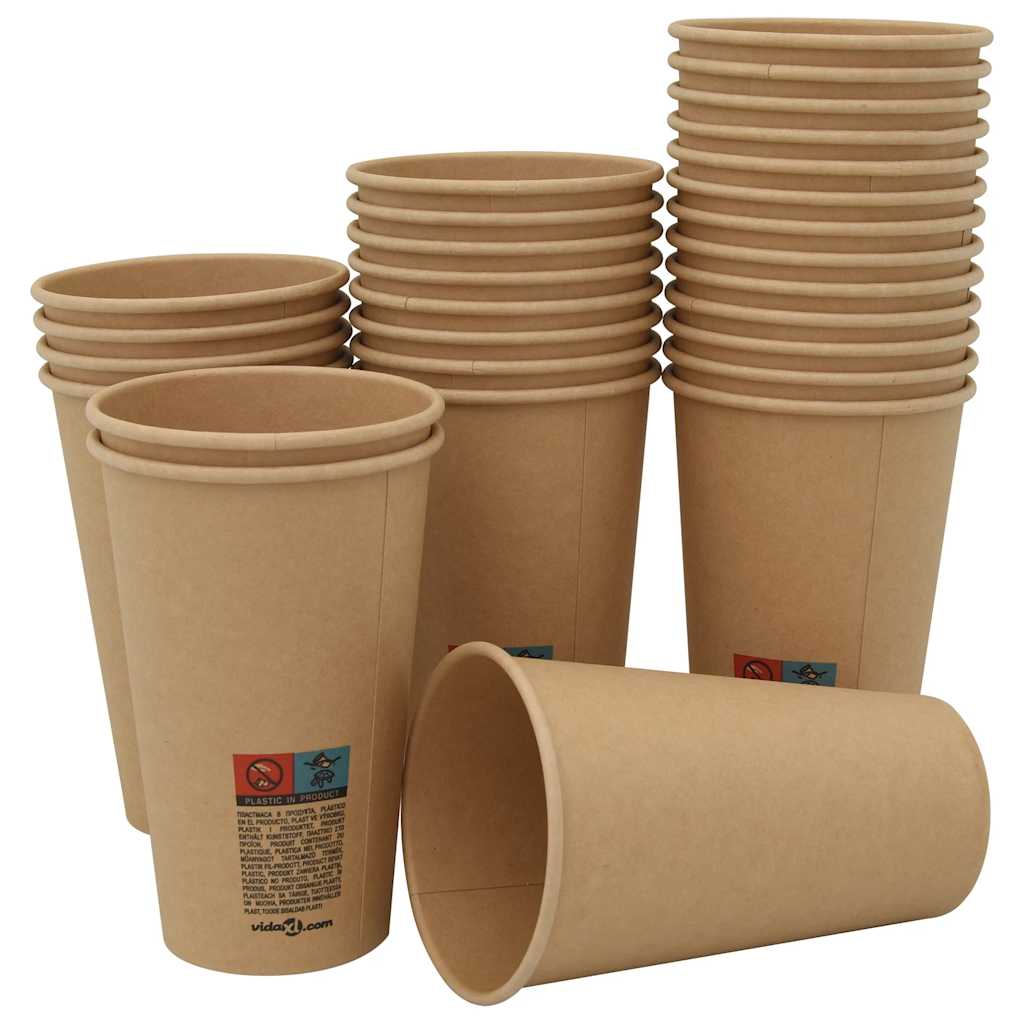 Vidaxl papieren koffiekopjes 1000 st 16oz 400 ml bruin