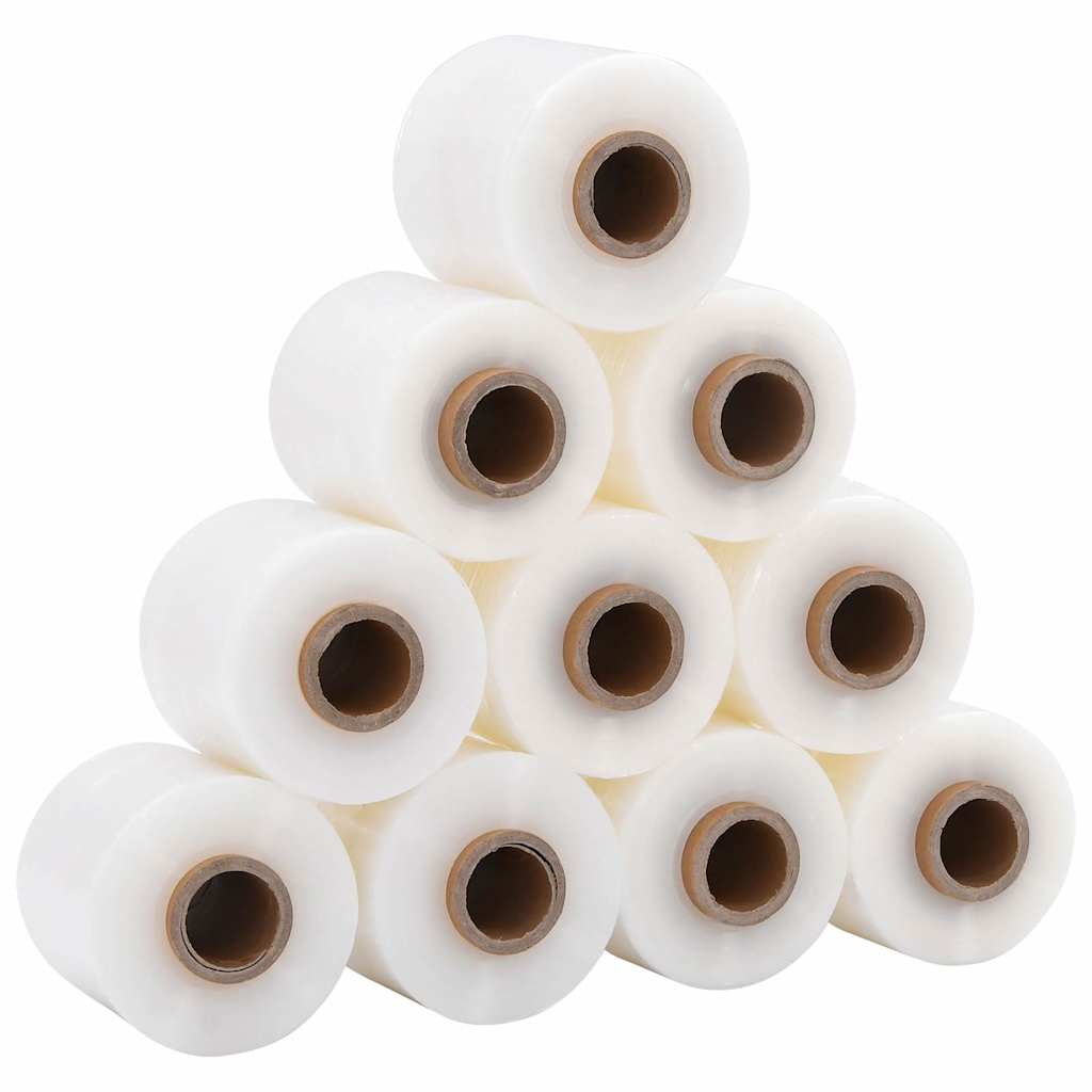 Vidaxl stretchfilm met handvat 10 st transparant 23 μm 10 cm x 150 m