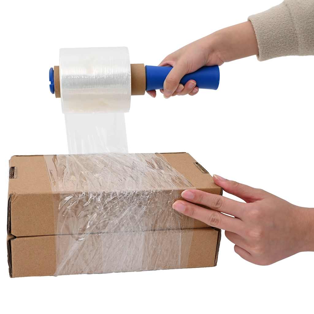 Vidaxl stretchfilm met handvat 10 st transparant 23 μm 10 cm x 150 m