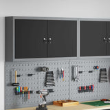 Vidaxl gereedschapskast met plank zwart en grijs 50 x 20 x 55 cm
