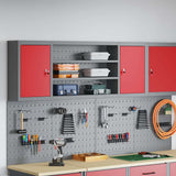 Vidaxl gereedschapskast met plank rood en grijs 50 x 20 x 55 cm
