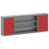 Vidaxl gereedschapskast met plank rood en grijs 50 x 20 x 55 cm