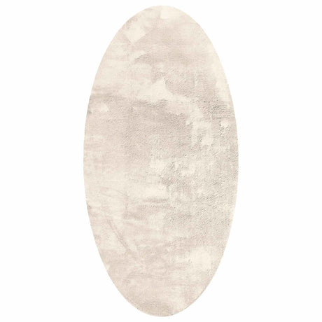 Vidaxl vloerkleden ovaal huarte beige 100 x 200 cm 100% polyester