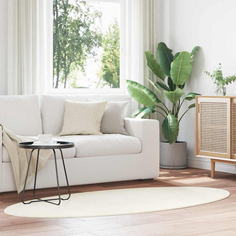 Vidaxl vloerkleden ovaal huarte crème 120 x 170 cm 100% polyester