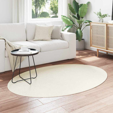 Vidaxl vloerkleden ovaal huarte crème 120 x 170 cm 100% polyester