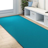 Vidaxl deurmat anders cyaan en zwart 120 x 300 cm polyamide en pvc