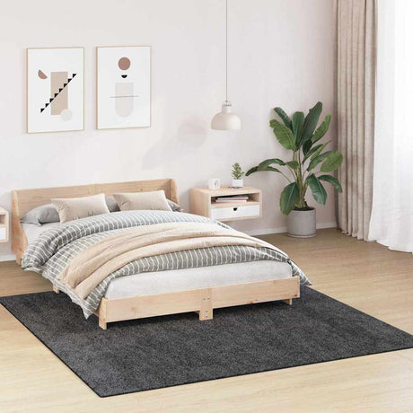 Vidaxl antislip shaggy tapijt donkergrijs 200 x 200 cm pp