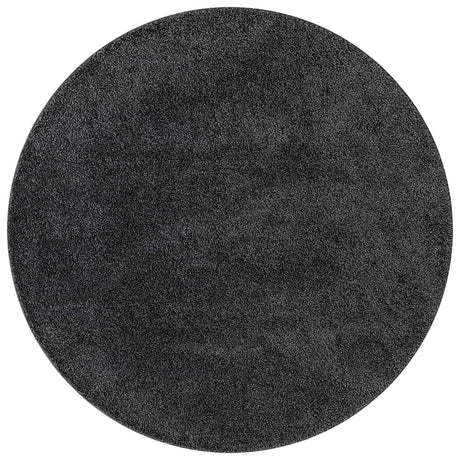 Vidaxl antislip shaggy tapijt donkergrijs 120 x 120 cm pp