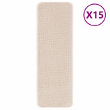 Vidaxl antislip trapmatten latex achterkant 15 pcs crème 60 x 25 cm pp