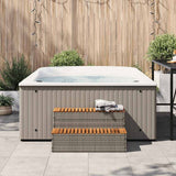 Vidaxl hottub-opstap 100x50x50,5 cm poly rattan massief acaciahout