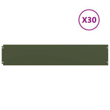 Vidaxl gazonranden 30 st 20x103 cm koudgewalst staal olijfgroen