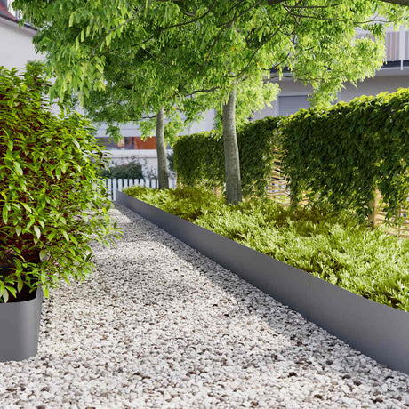 Vidaxl gazonranden 10 st 25x103 cm koudgewalst staal antraciet