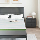 Vidaxl matrastopper wit en groen 160 x 200 cm jacquard stof
