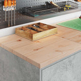 Vidaxl garagekast 40x51x85 cm massief grenenhout betongrijs