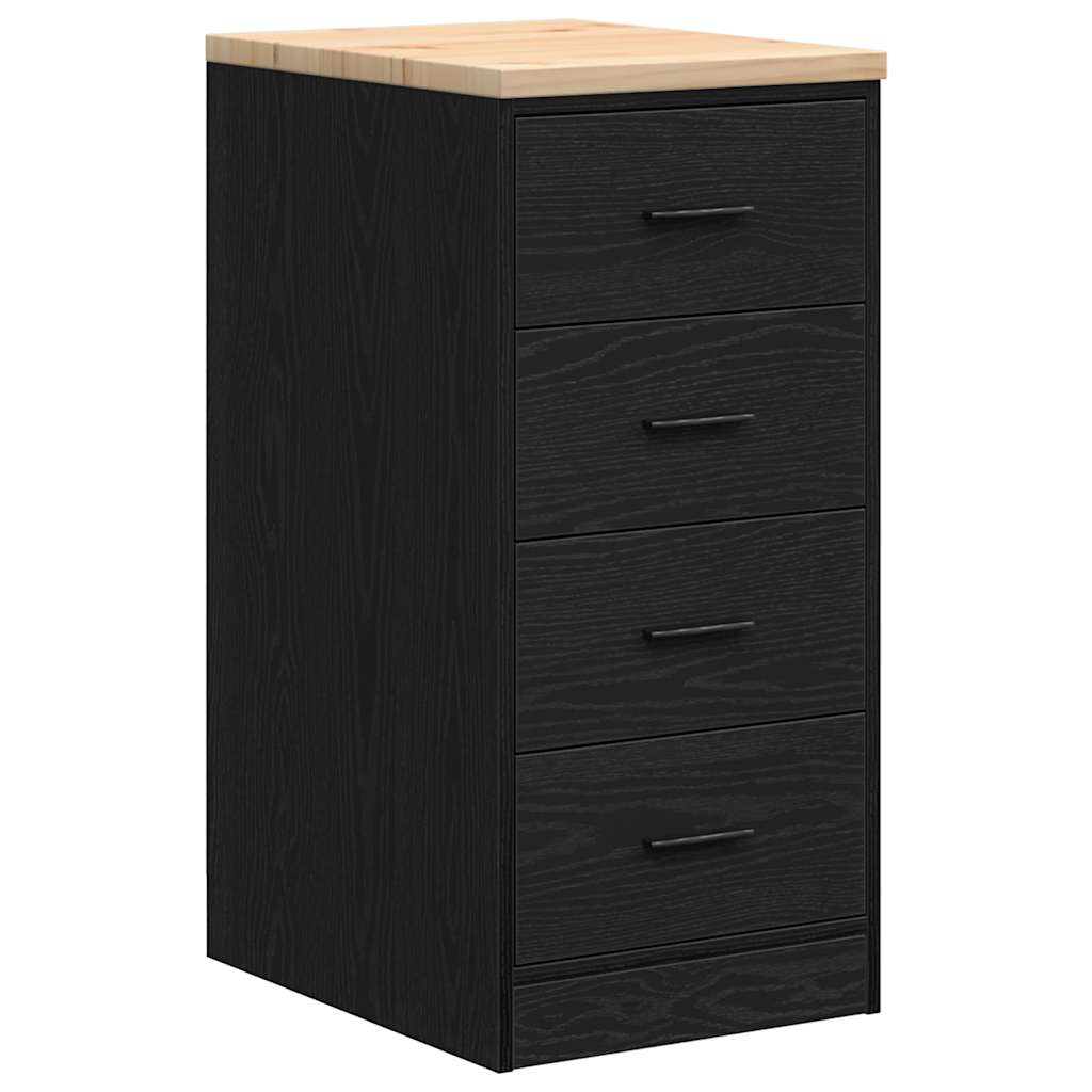 Vidaxl garagekast 40x51x85 cm massief grenenhout zwart