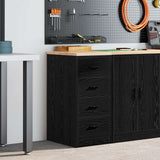 Vidaxl garagekast 40x51x85 cm massief grenenhout zwart
