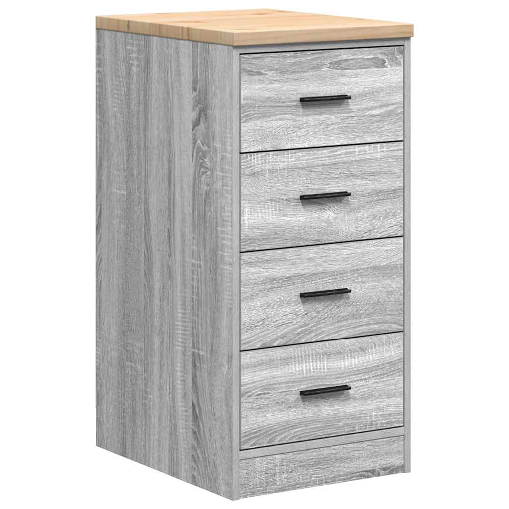 Vidaxl garagekast 40x51x85 cm massief grenenhout grijs sonoma