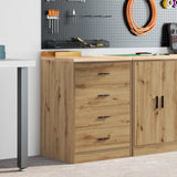 Vidaxl garagekast 60x51x85 cm massief grenenhout artisan eikenkleurig