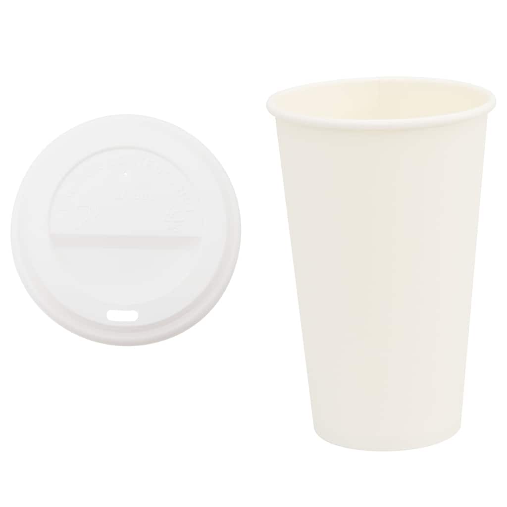 Vidaxl papieren koffiekopjes met deksel 1000 st 16oz 400 ml