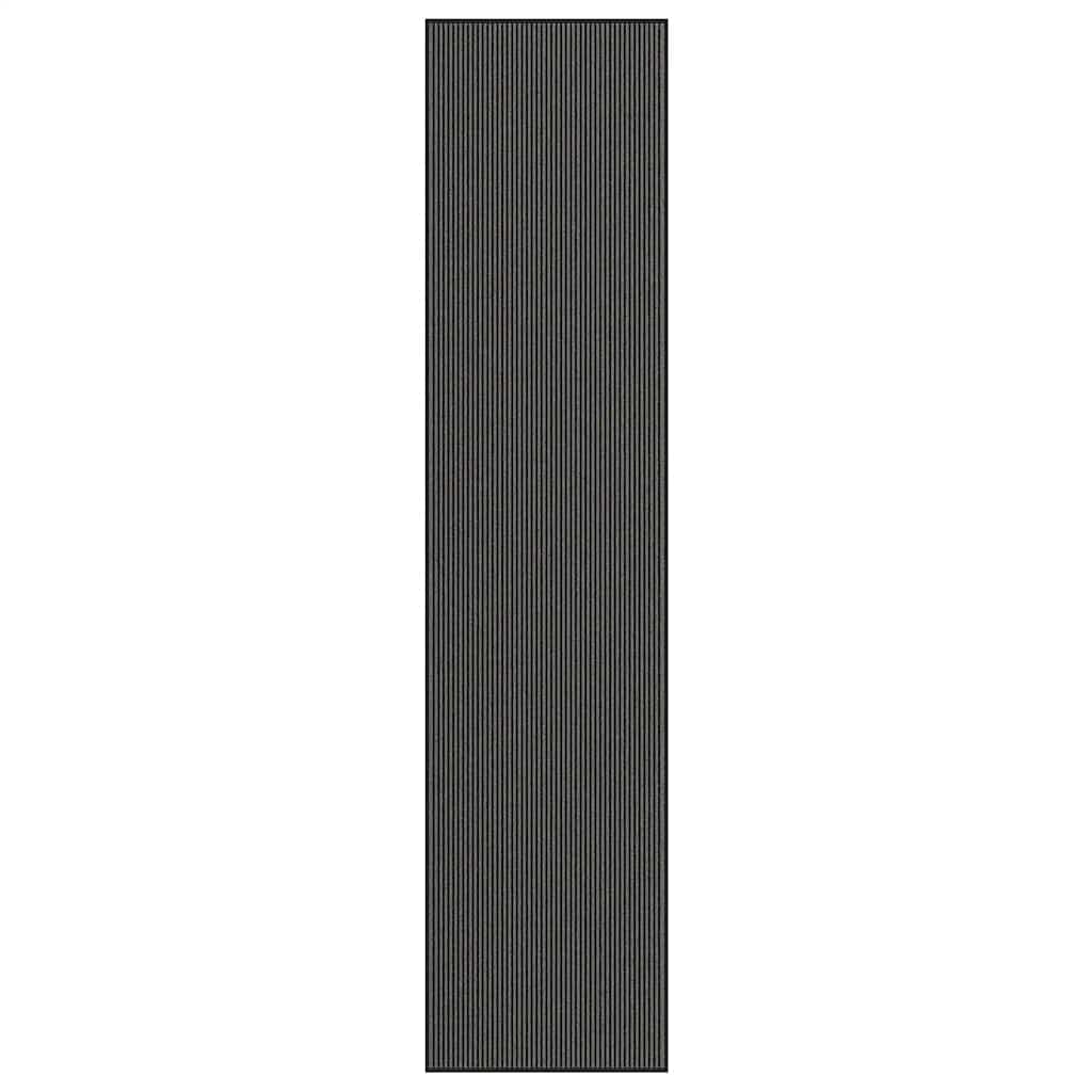 Vidaxl deurmat 115x500 cm streep zwart en grijs