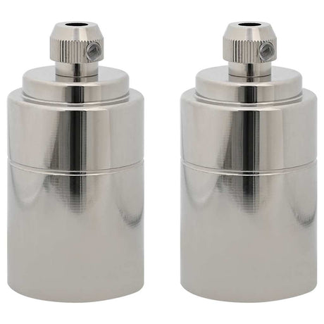 Vidaxl lamphouders 2 st nikkel satijn e27