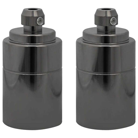 Vidaxl lamphouders 2 st glanzend zwart e27
