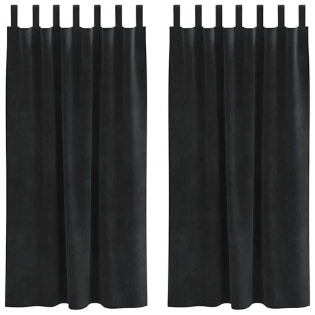 Vidaxl verduisterende gordijnen 2 pcs zwart 140 x 175 cm fluweel
