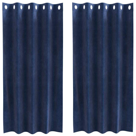 Vidaxl verduisterende gordijnen 2 pcs donkerblauw 140 x 175 cm fluweel