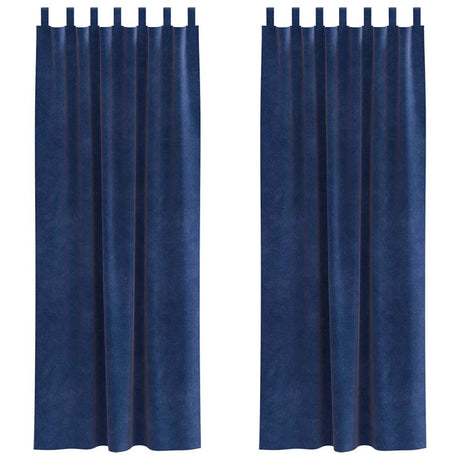 Vidaxl verduisterende gordijnen 2 pcs donkerblauw 140 x 260 cm fluweel