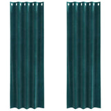 Vidaxl verduisterende gordijnen 2 pcs donkergroen 140 x 225 cm fluweel
