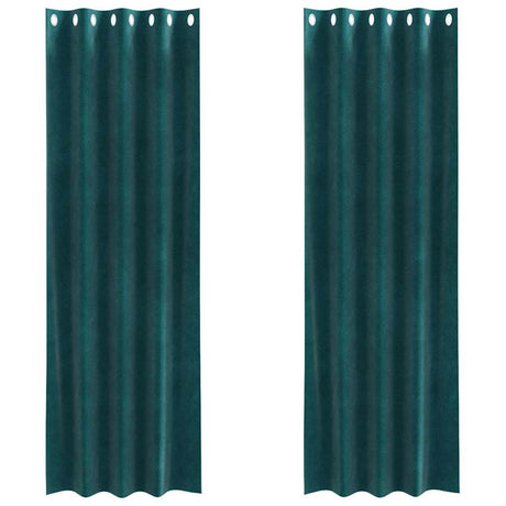 Vidaxl verduisterende gordijnen 2 pcs donkergroen 140 x 225 cm fluweel