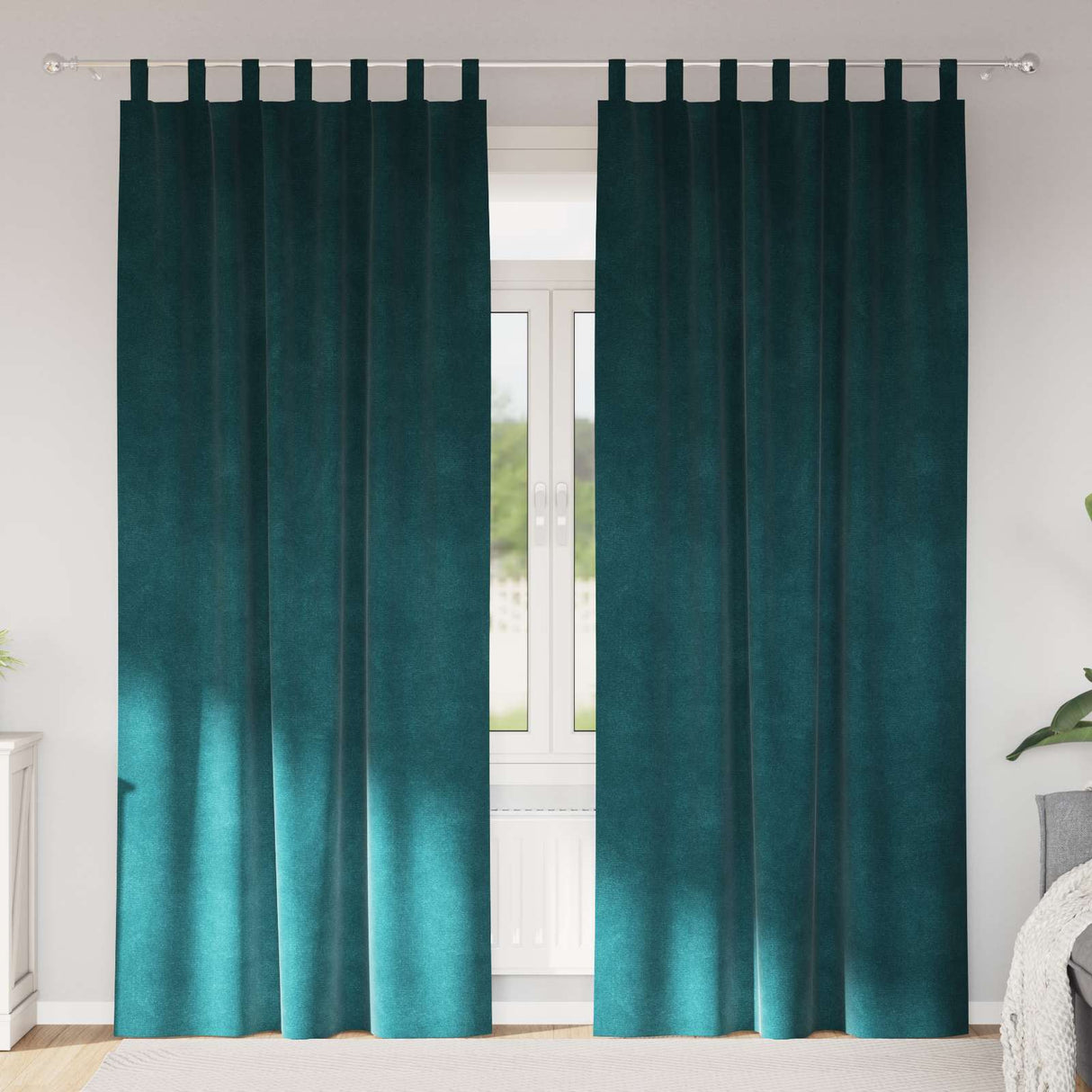 Vidaxl verduisterende gordijnen 2 pcs donkergroen 140 x 245 cm fluweel