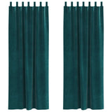 Vidaxl verduisterende gordijnen 2 pcs donkergroen 140 x 245 cm fluweel