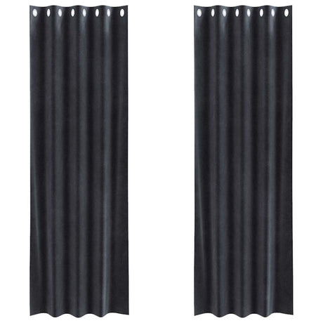 Vidaxl verduisterende gordijnen 2 pcs donkergrijs 140 x 225 cm fluweel