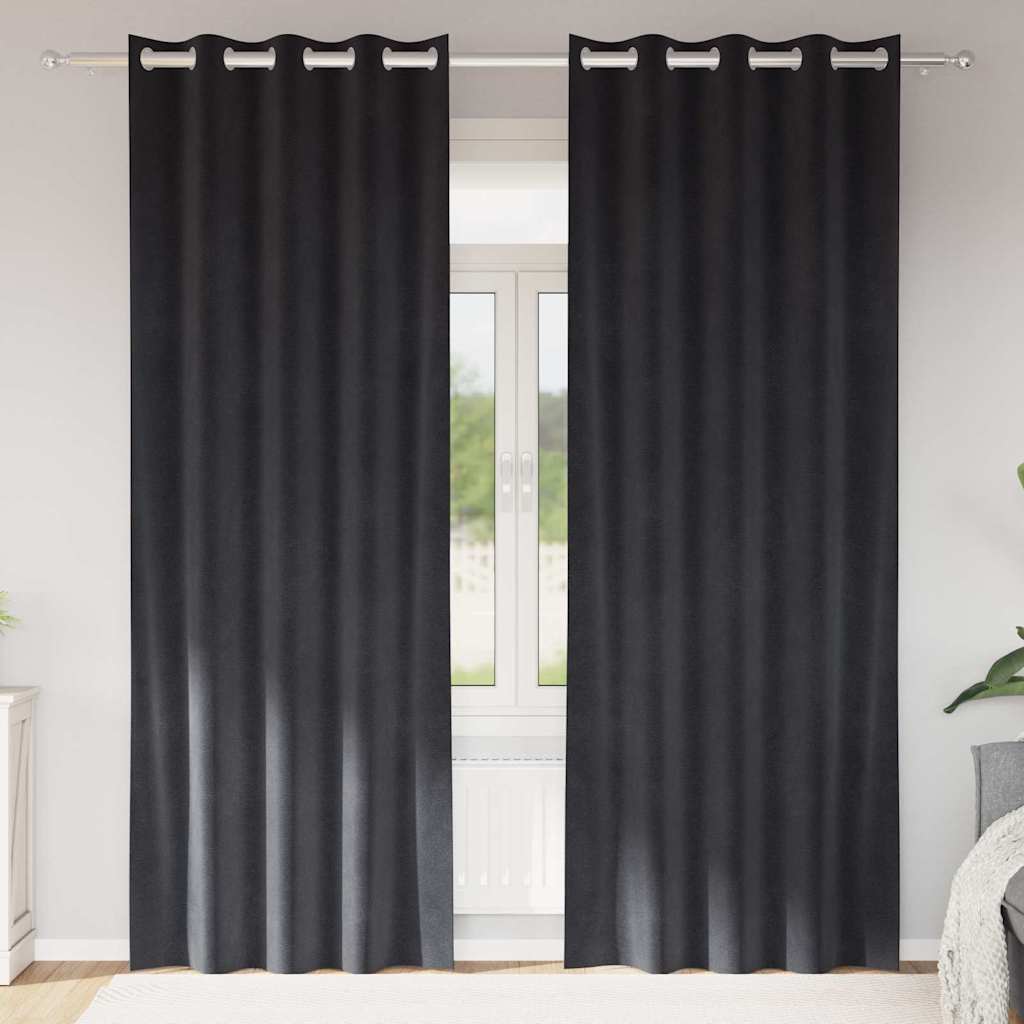Vidaxl verduisterende gordijnen 2 pcs donkergrijs 140 x 260 cm fluweel