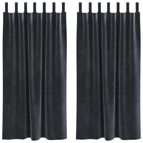 Vidaxl verduisterende gordijnen 2 pcs donkergrijs 140 x 175 cm fluweel